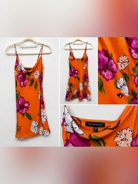 Dynamite Orange Floral Camisole Slip Top